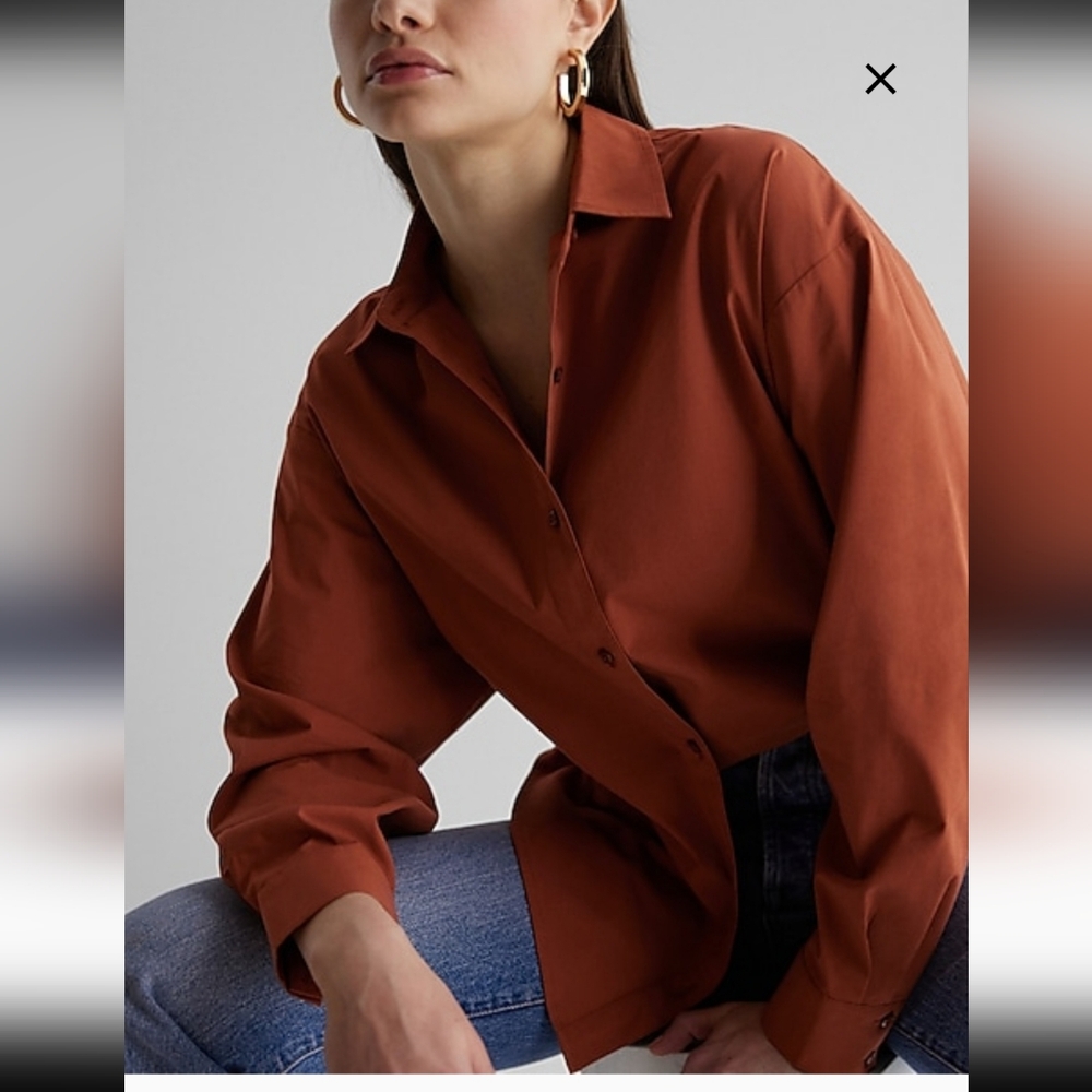 Poplin boyfriend portofino shirt Express Size XL